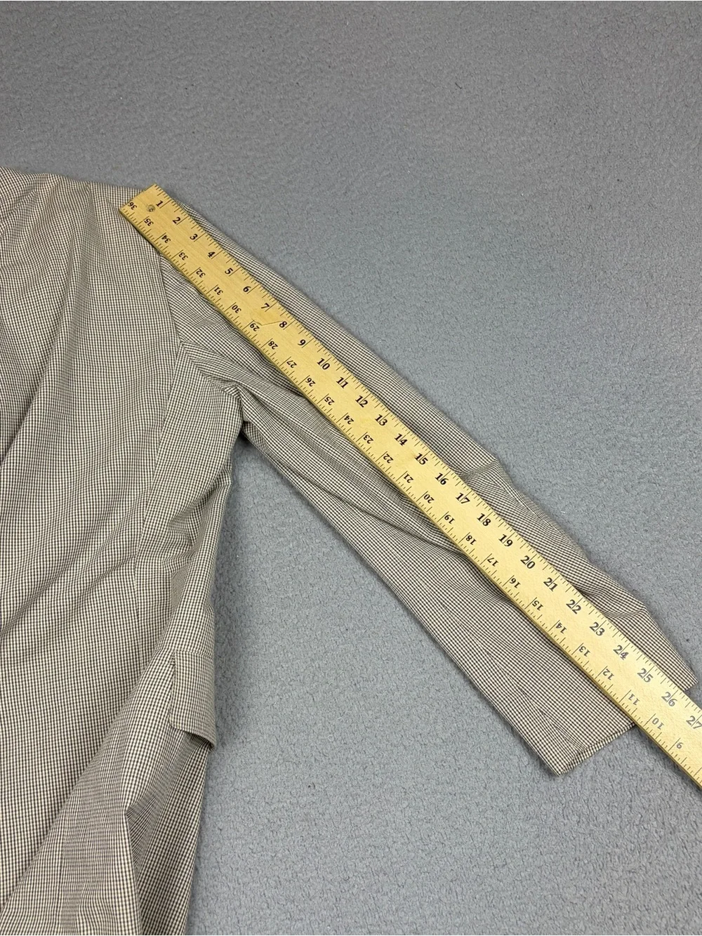 Vtg Brooks Brothers 1818 Blazer Men 43L Beige Silk Linen Wool Gunclub Check USA